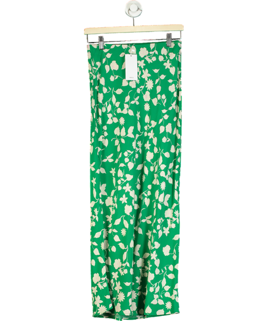 MANGO Green Printed Long Skirt UK S