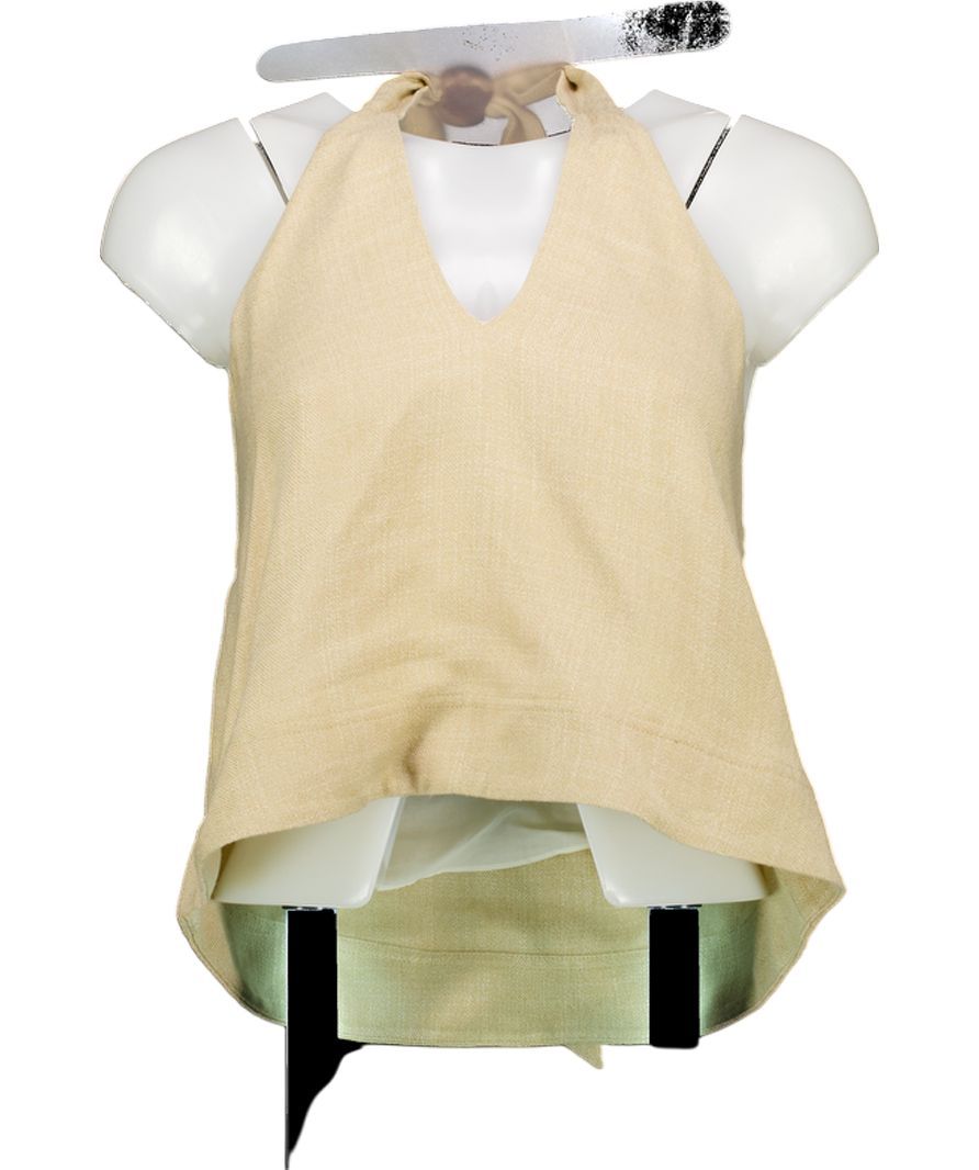 Sezane Beige Lelio Halterneck Top UK 10