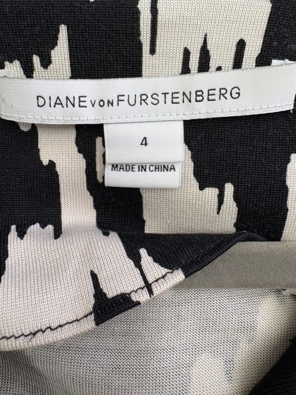 Diane von Furstenberg Black Rose Silk Jersey Tunic Dress UK 8