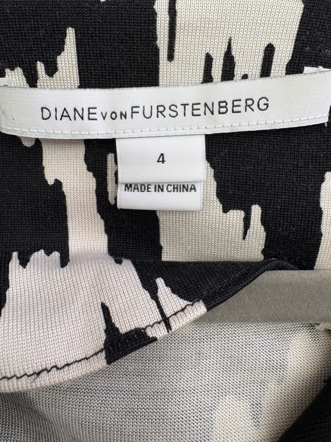 Diane von Furstenberg Black Rose Silk Jersey Tunic Dress UK 8