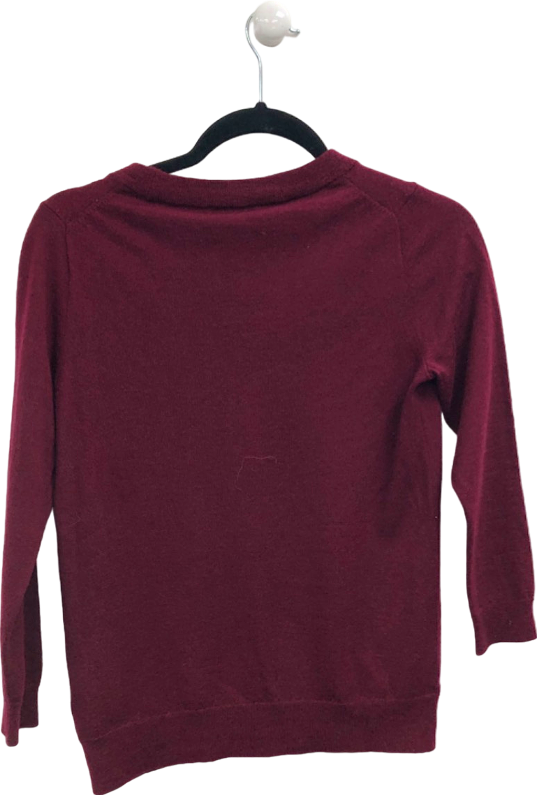 J.Crew Burgundy Merino Wool Jumper UK S