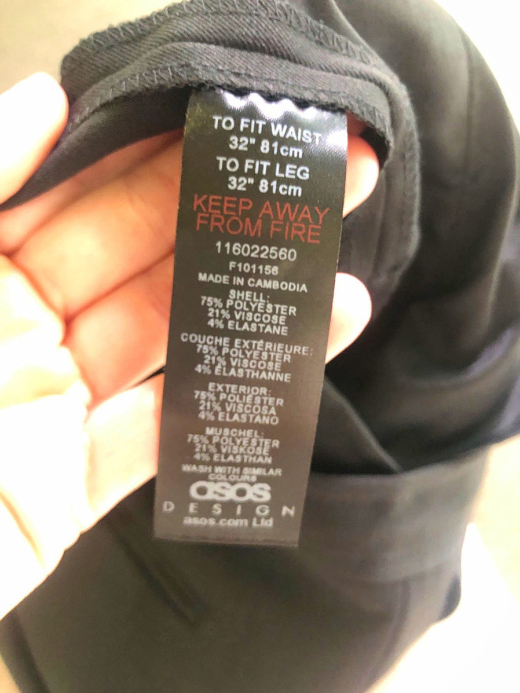 ASOS Black Joggers W32 L32