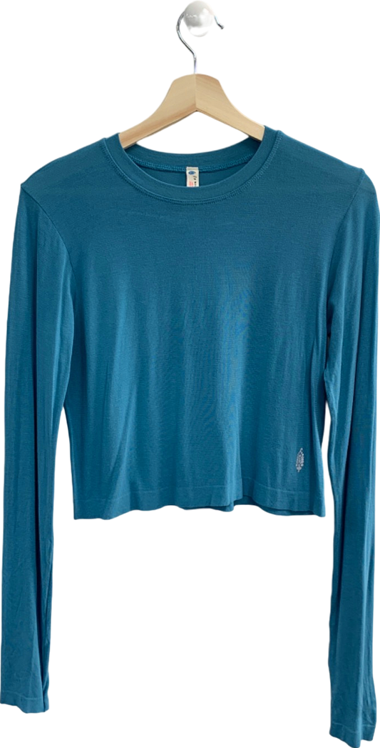 Free People Movement Blue Long Sleeve Crop Top XS/S