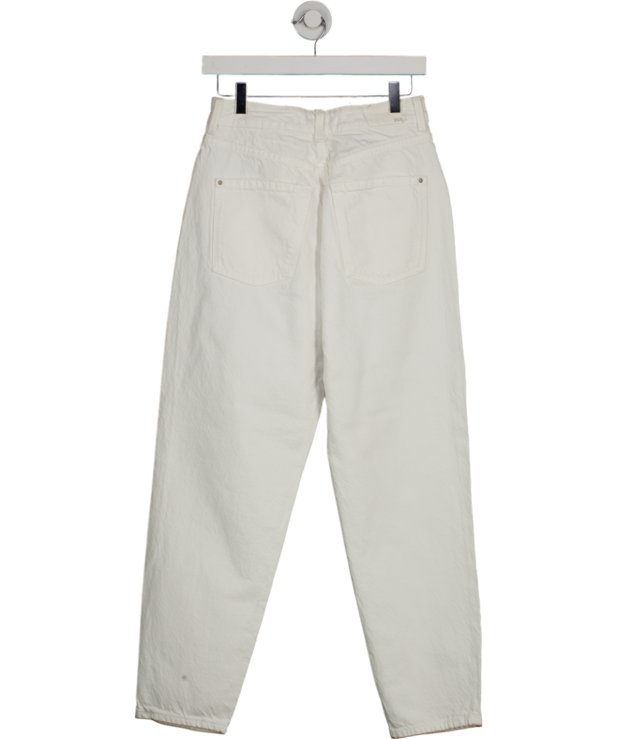 ZARA White High Waist Mom Jeans UK 10