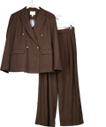H&M Brown 2-piece Blazer ( Uk M) And High Waist Tailored Straight Leg Trousers UK 8