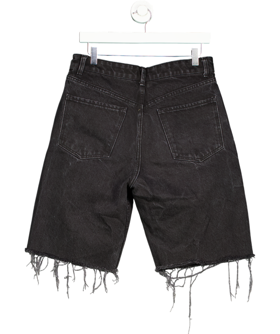 Black Denim Dad Shorts W30