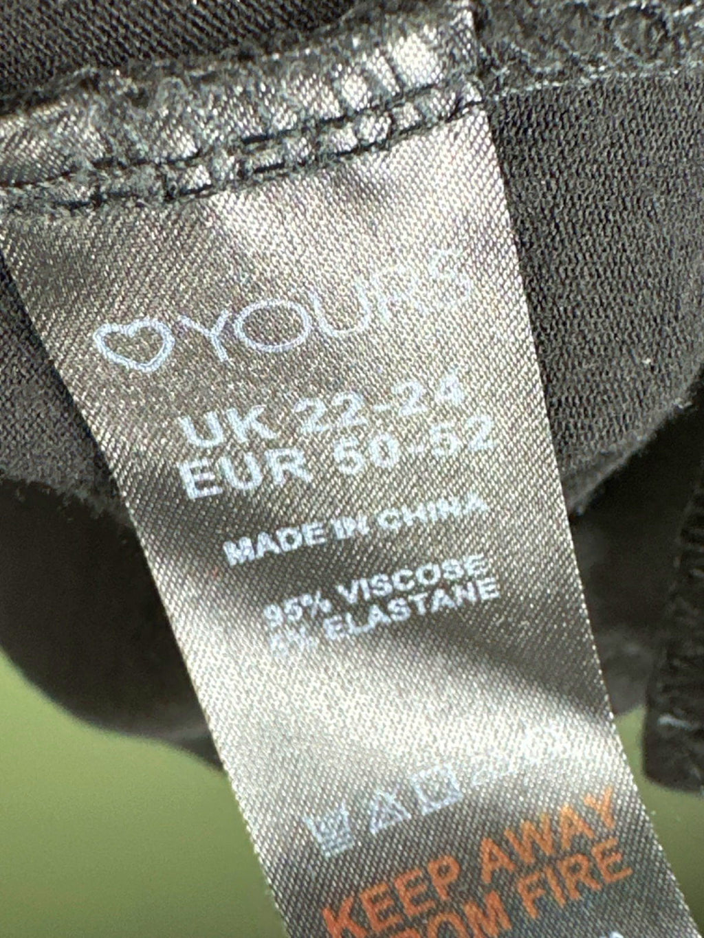 Yours Black Glitter Long Sleeve Dress UK 22-24