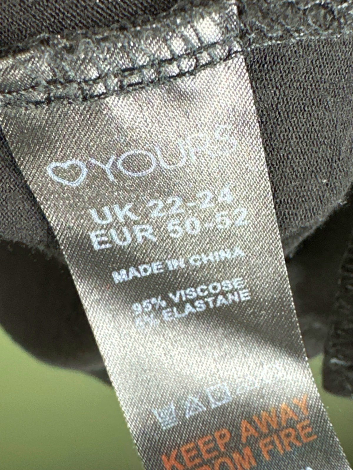 Yours Black Glitter Long Sleeve Dress UK 22-24