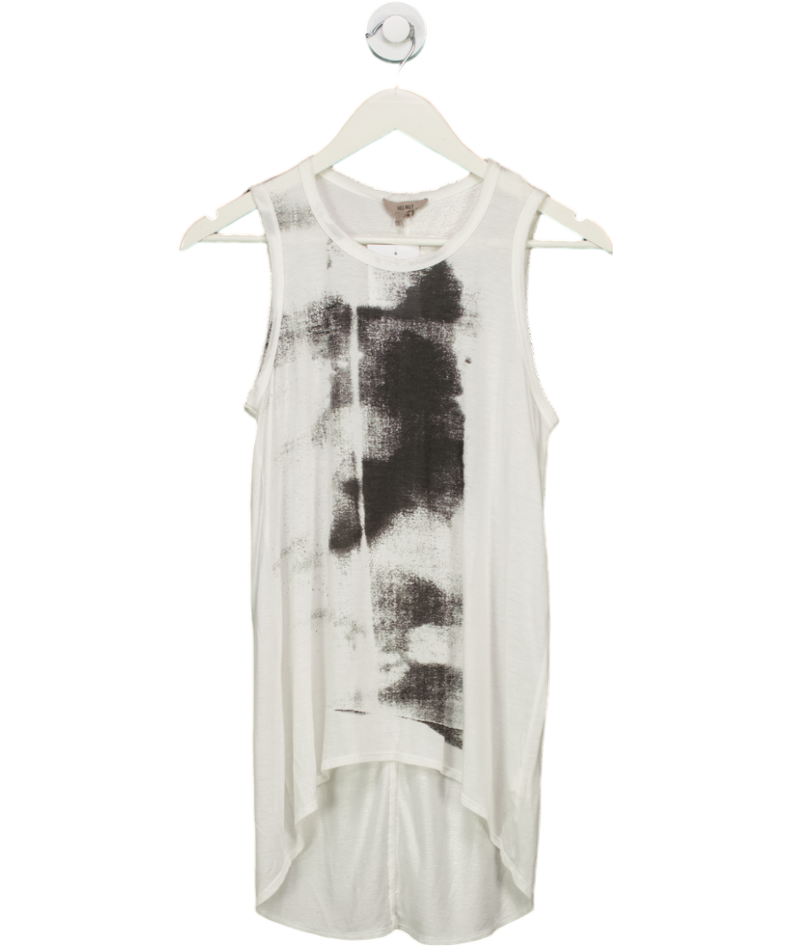 Helmut Lang White Abstract Print Vest UK S