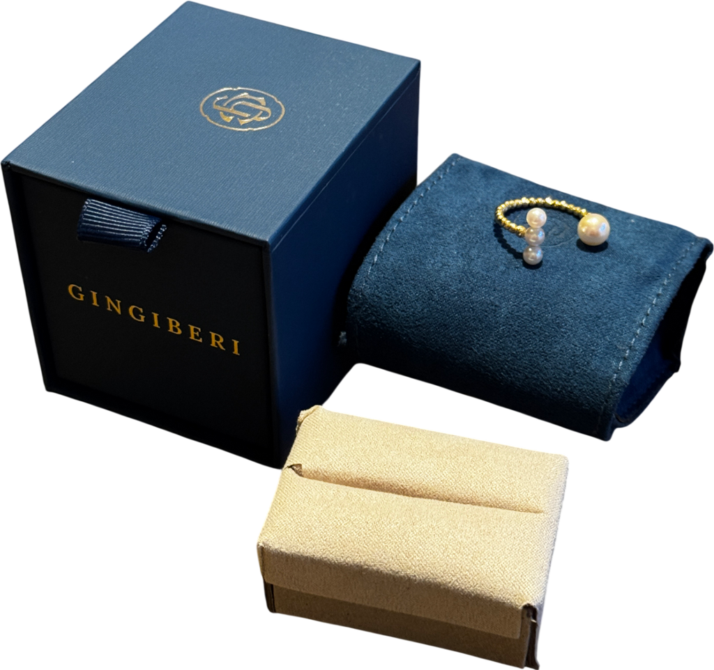 GINGIBERI 18k Solid Yellow Gold Alena Aaa Pearl Ring One Size