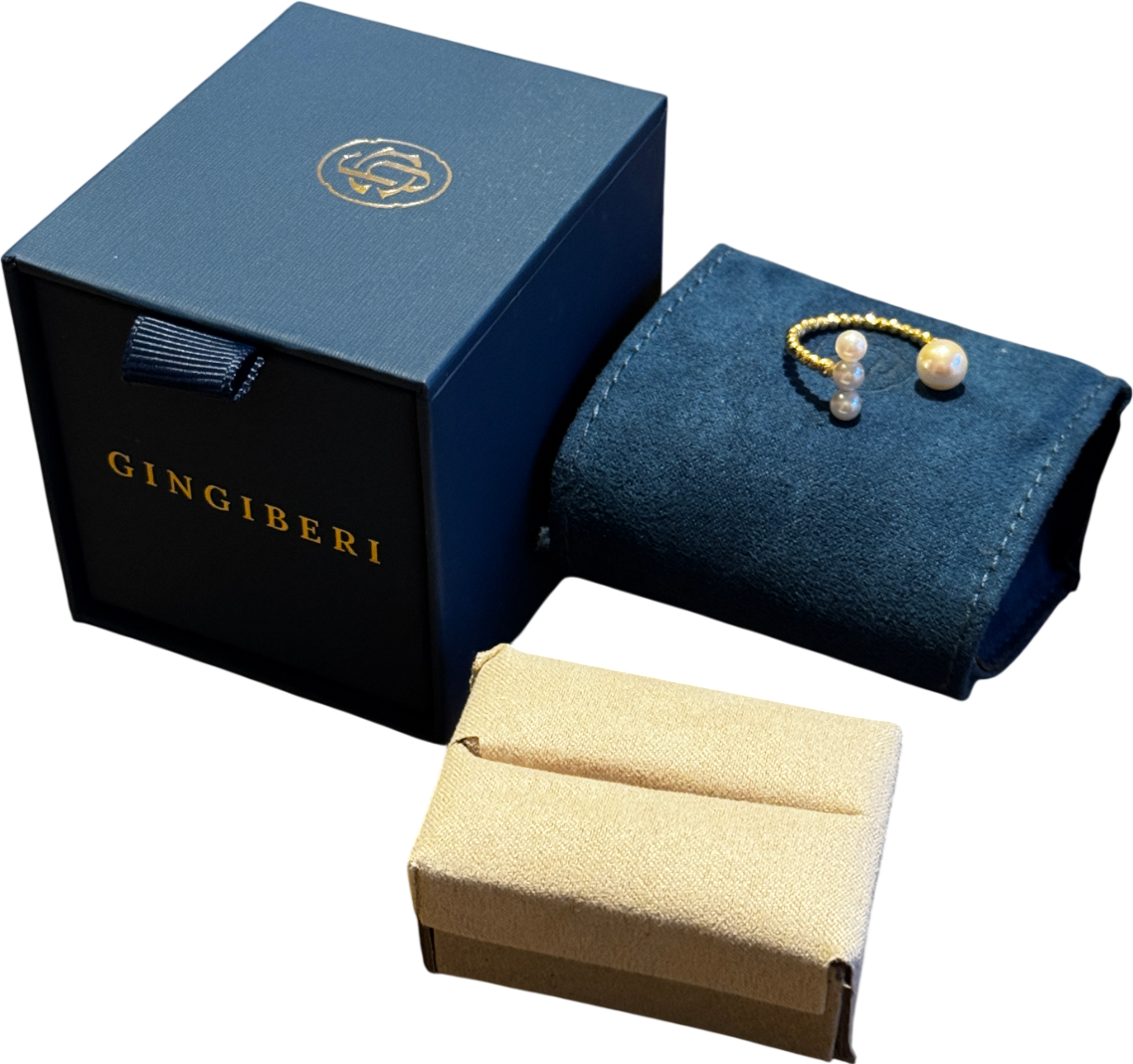 GINGIBERI 18k Solid Yellow Gold Alena Aaa Pearl Ring One Size