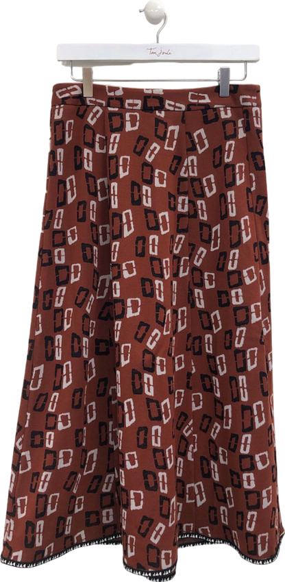 Diane Von Furstenberg Multi-Colour Geometric Print Midi Skirt UK 8