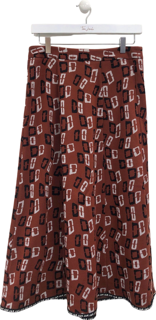 Diane Von Furstenberg Multi-Colour Geometric Print Midi Skirt UK 8