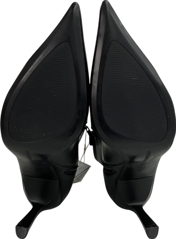 Stradivarius Heeled Ankle Boot In Shiny Black UK 7 EU 40 👠