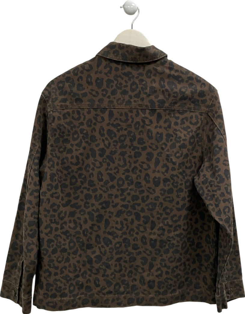 Next Brown Leopard Print 100% Cotton Worker Jacket UK S