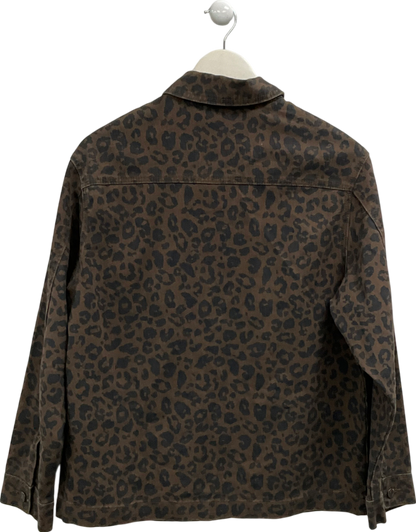 Next Brown Leopard Print 100% Cotton Worker Jacket UK S