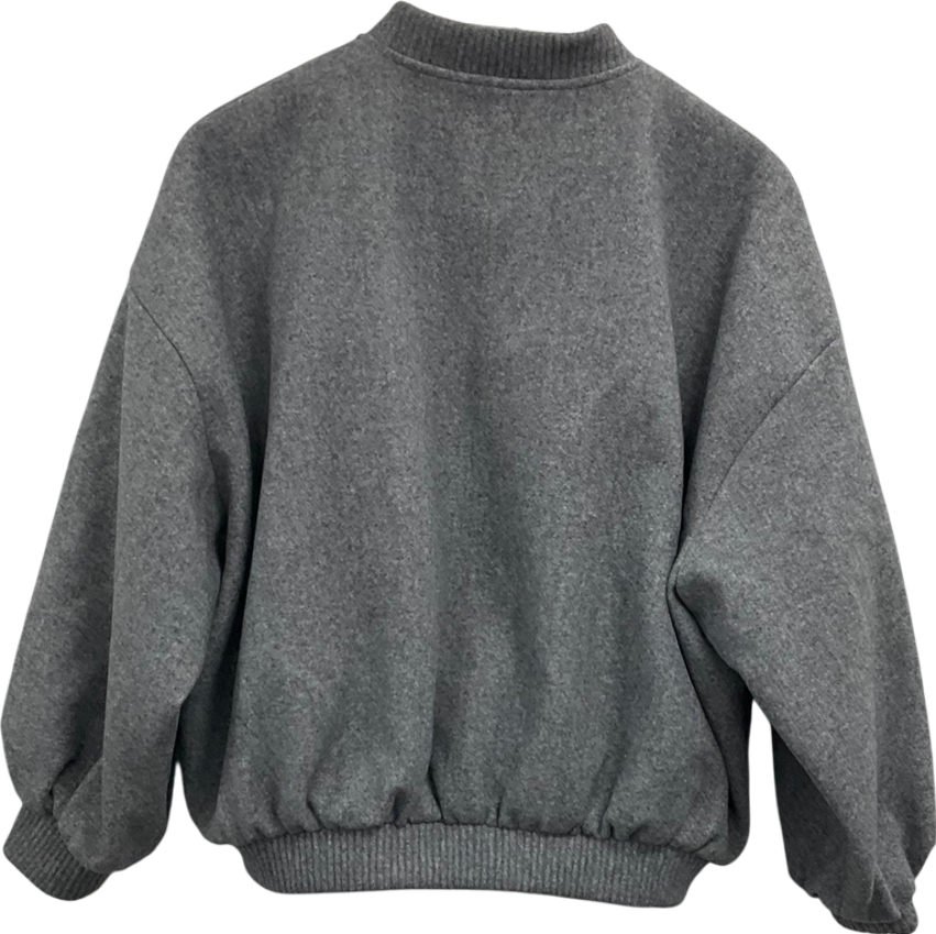 ZARA Grey Zip Front Bomber Jacket UK S