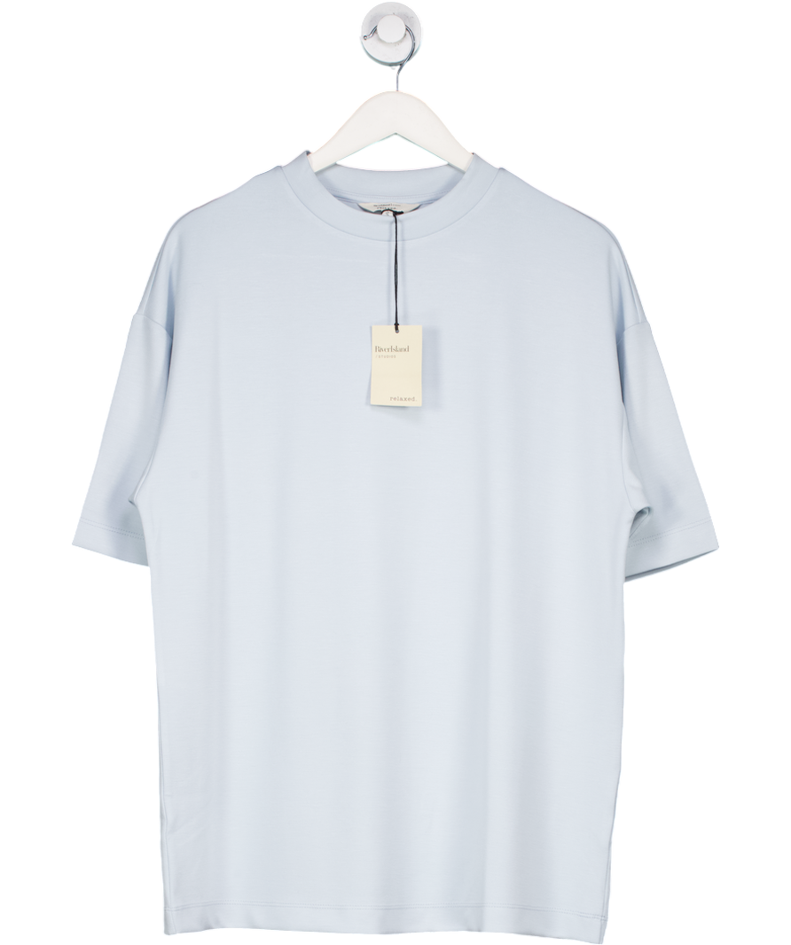 River Island Blue Short Sleeve Oversized Fit Luminis T-shirt UK S