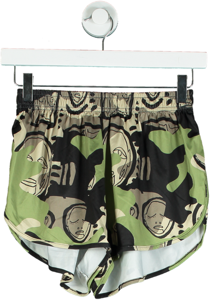 Patrick Church Green Camo Print Shorts UK S