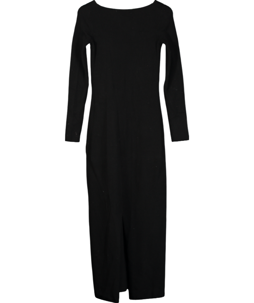 FP Beach Black Drop Neck Long Sleeve Dress UK 6 - Reliked FP Beach Black Drop Neck Long Sleeve Dress UK 6 - Reliked