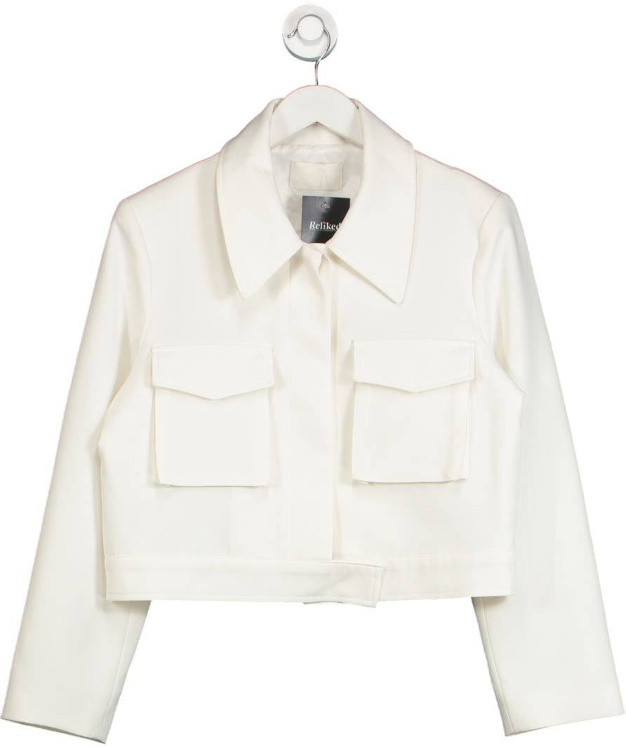 Vestire White Boxy Cropped Utility Jacket UK M
