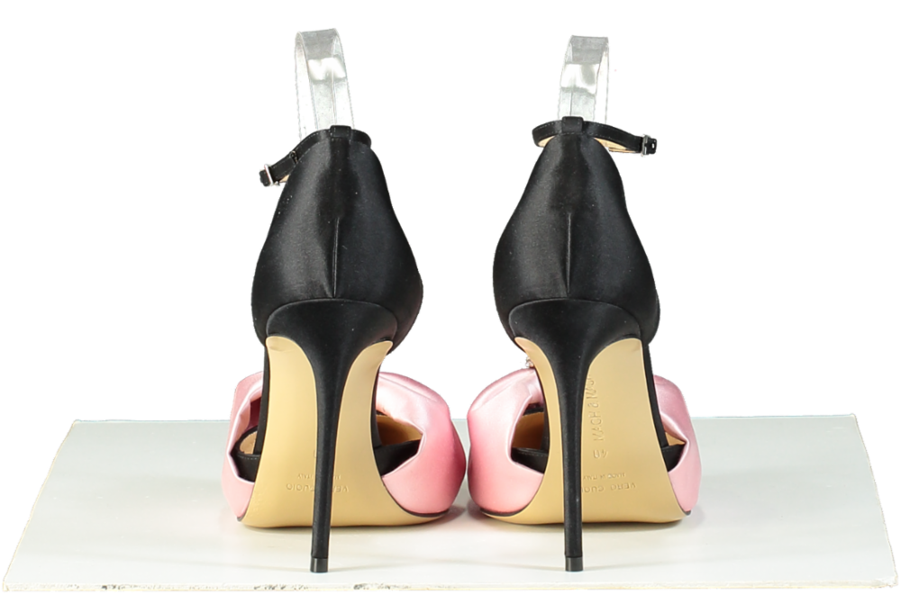 Mach & Mach Black/Pink Satin Crystal Bow Heel UK 7 EU 40