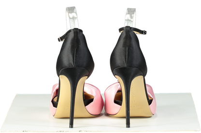 Mach & Mach Black/Pink Satin Crystal Bow Heel UK 7 EU 40