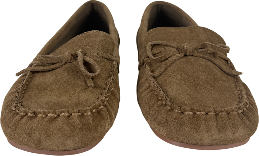 ASOS Brown Mirth Suede Bow Detail Loafers In Taupe UK 5 EU 38 👠