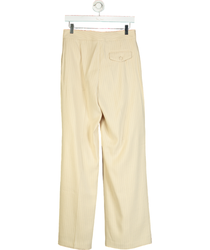 MANGO Beige Striped Suit Trousers UK 8