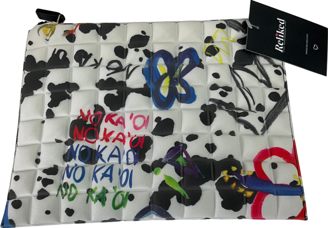 no ka oi White Quilted Clutch