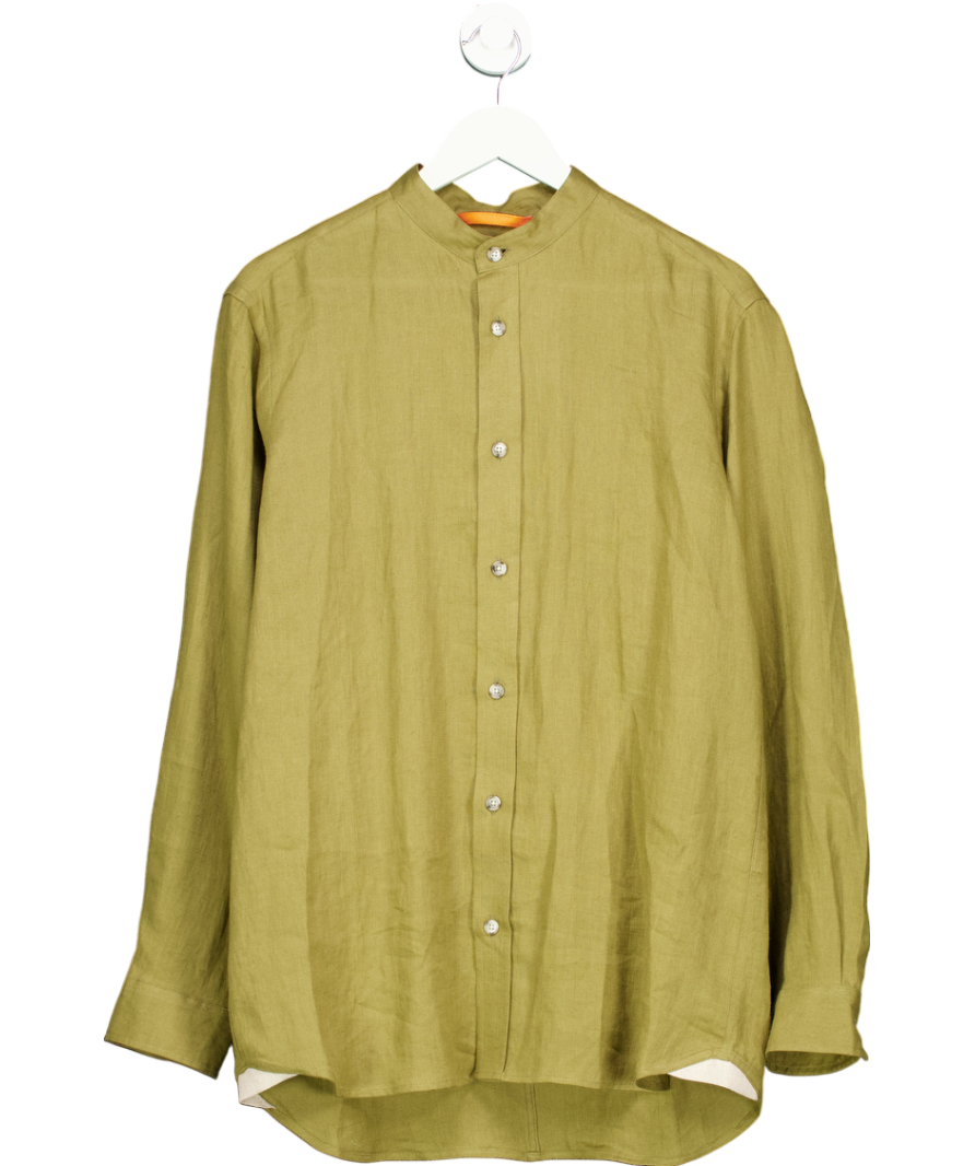 FLAX London Green Heavy Linen Signature Forest UK M