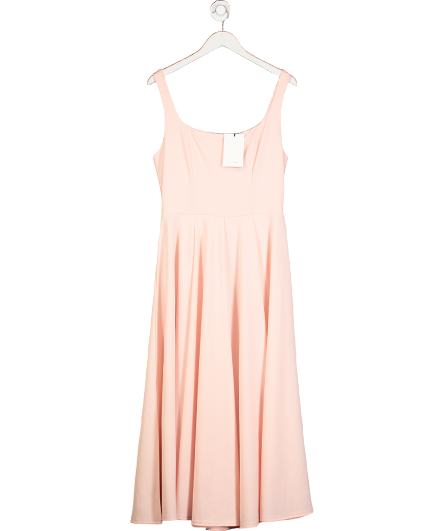 Club L Pink Parina Strappy Volume Midi Dress UK 16