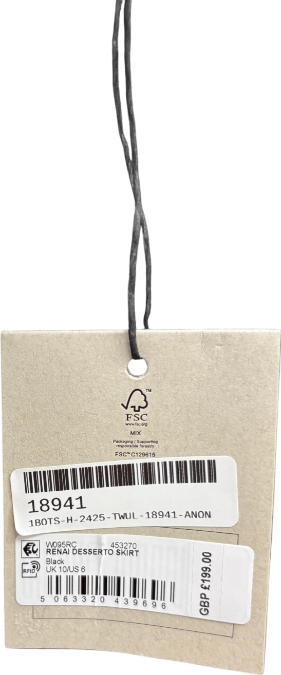 AllSaints Black Renai Desserto Skirt UK 10