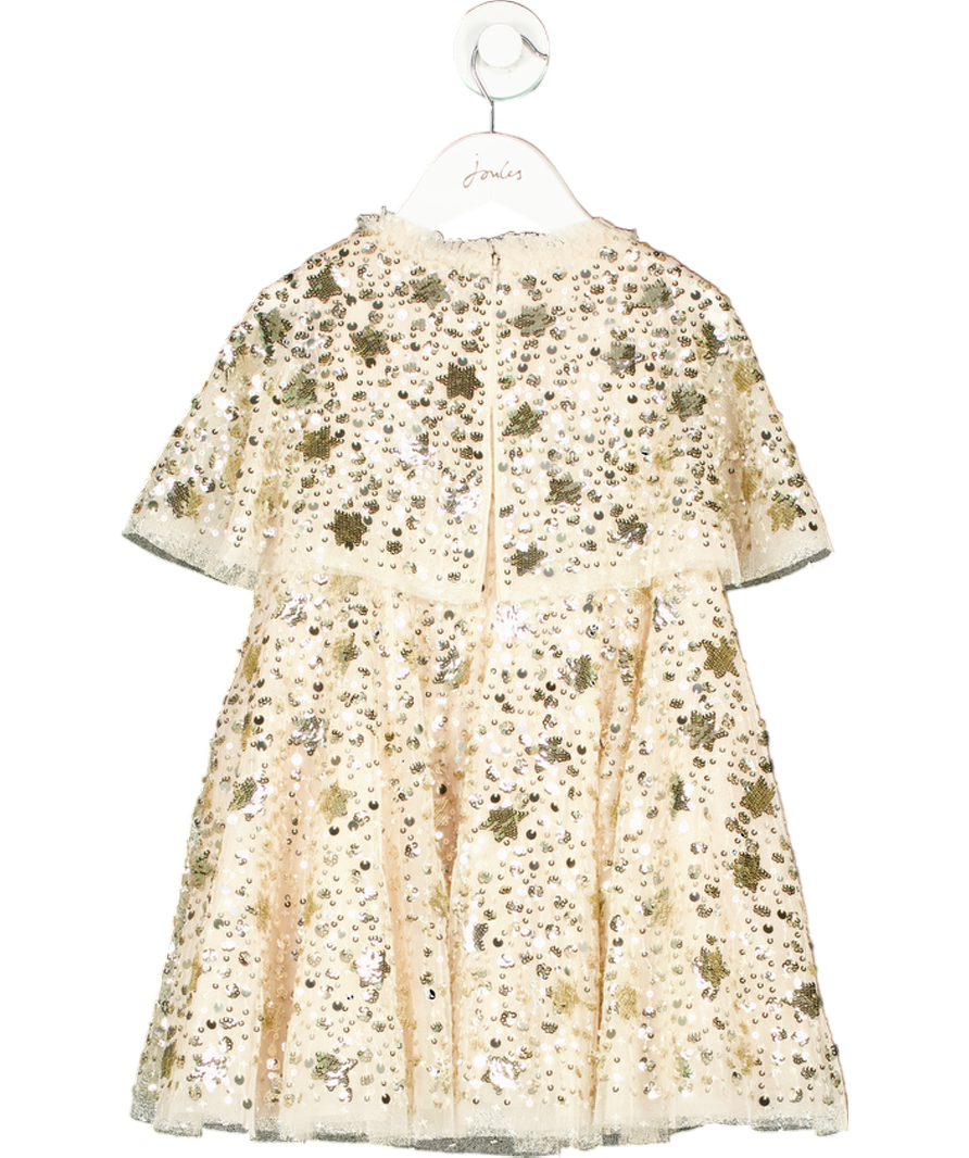 Needle & Thread Nude Shooting Star Sequin Embellished Cape Mini Dress 3 Years