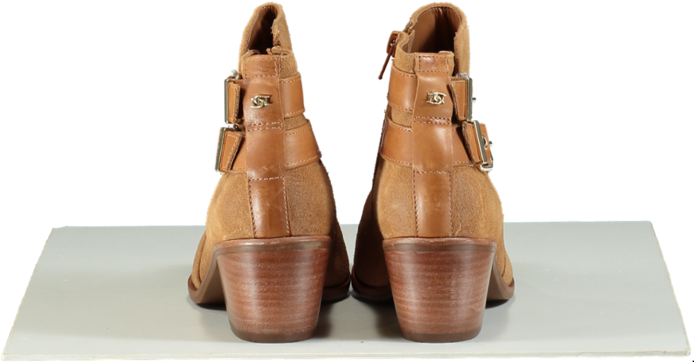 Dune London Pinna Tan Suede Buckle Detail Ankle Boots UK 4 Reliked