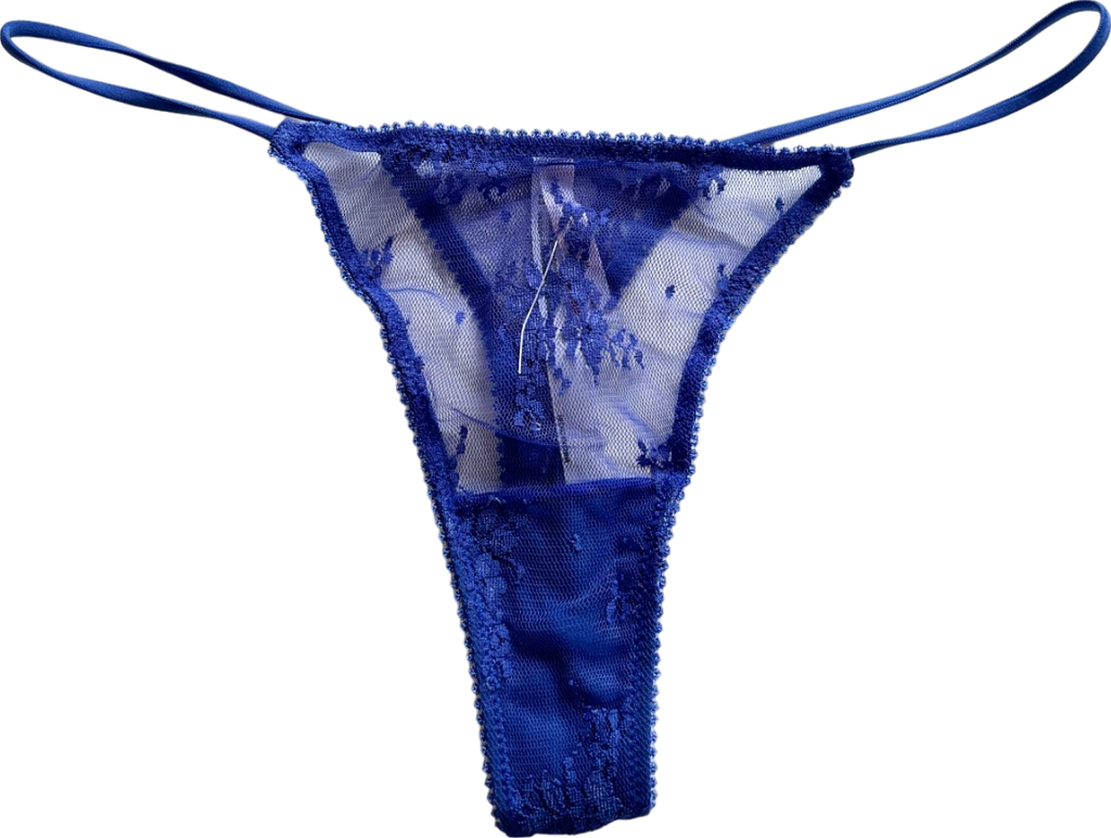 Out from Under Blue Lace Thong UK M