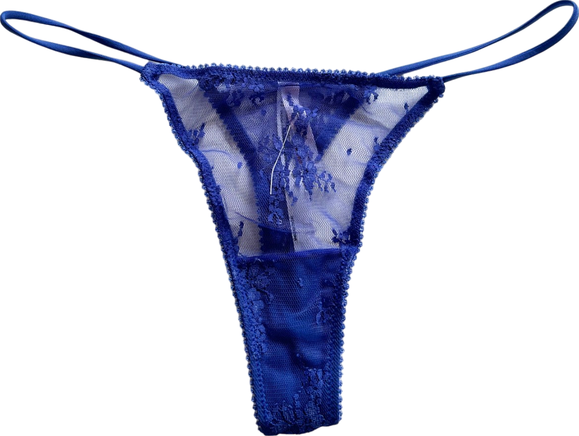 Out from Under Blue Lace Thong UK M