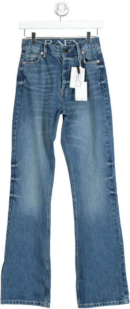 Raey Blue Organic Cotton-blend Denim Flared-leg Jeans W26