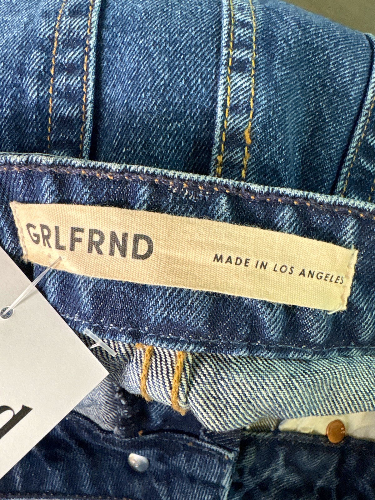 GRLFRND Blue Denim Skirt UK W26