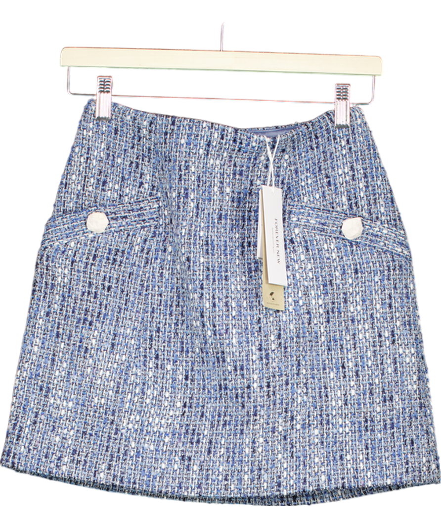 FOREVER NEW Blue Marley Tweed Mini Skirt UK 6