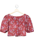 Rebecca Taylor Red Floral Knot Back Top UK S