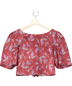 Rebecca Taylor Red Floral Knot Back Top UK S