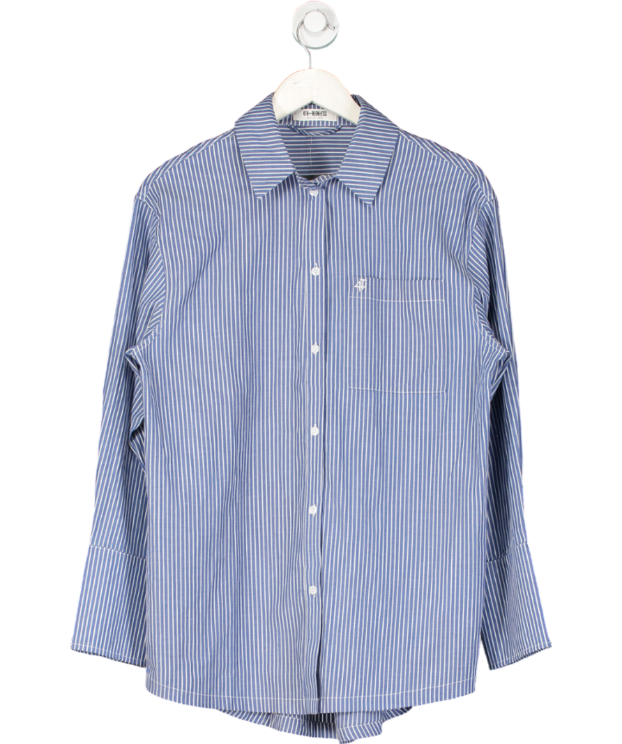 4th & Reckless Blue Haleema Striped Shirt UK 12
