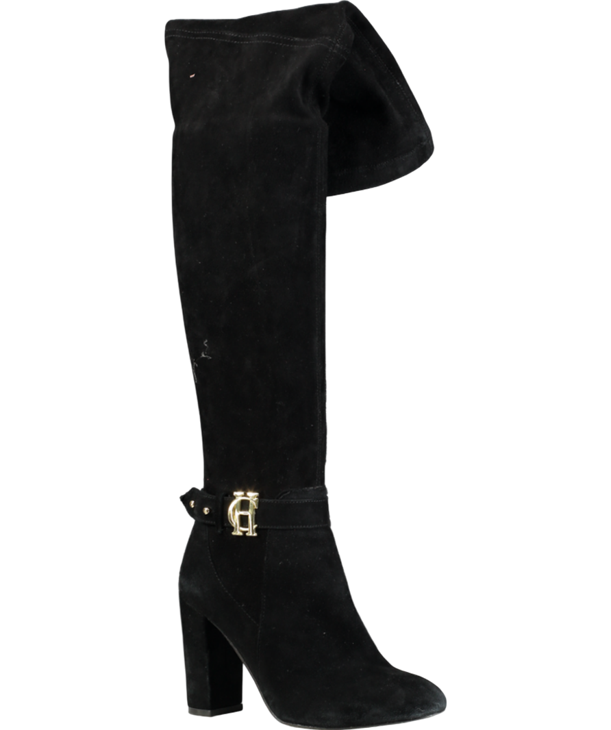 Holland Cooper Black Sloane Over The Knee Boots UK 4 EU 37 👠