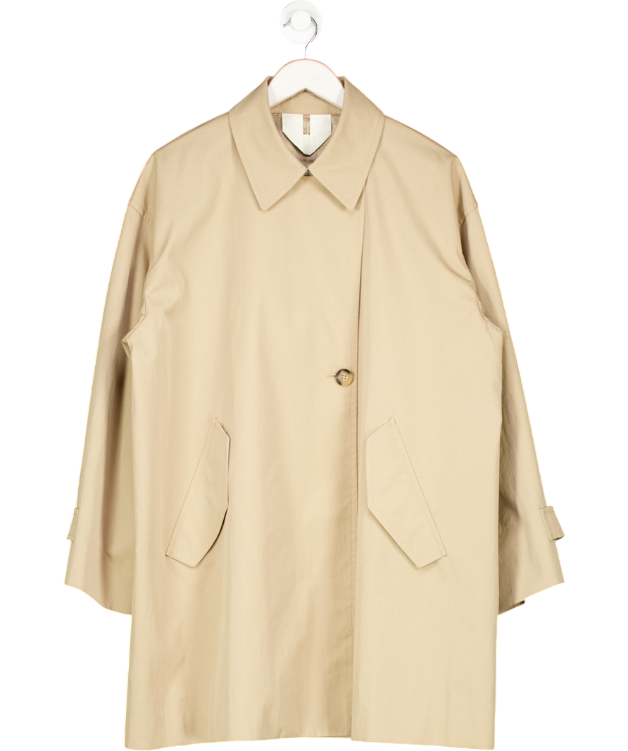 Arket Beige Oversized Cotton Short Trench Coat UK 8