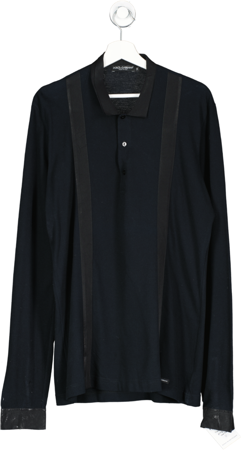 Dolce & Gabbana Black Long Sleeved Polo Shirt UK XXL