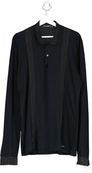 Dolce & Gabbana Black Long Sleeved Polo Shirt UK XXL