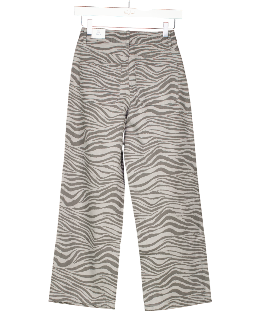 MANGO Grey Zebra Print Trousers UK XS