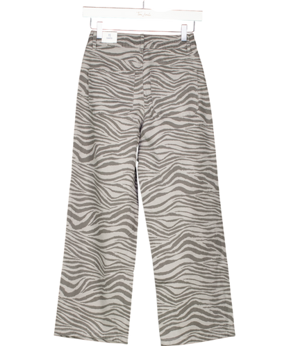 MANGO Grey Zebra Print Trousers UK XS