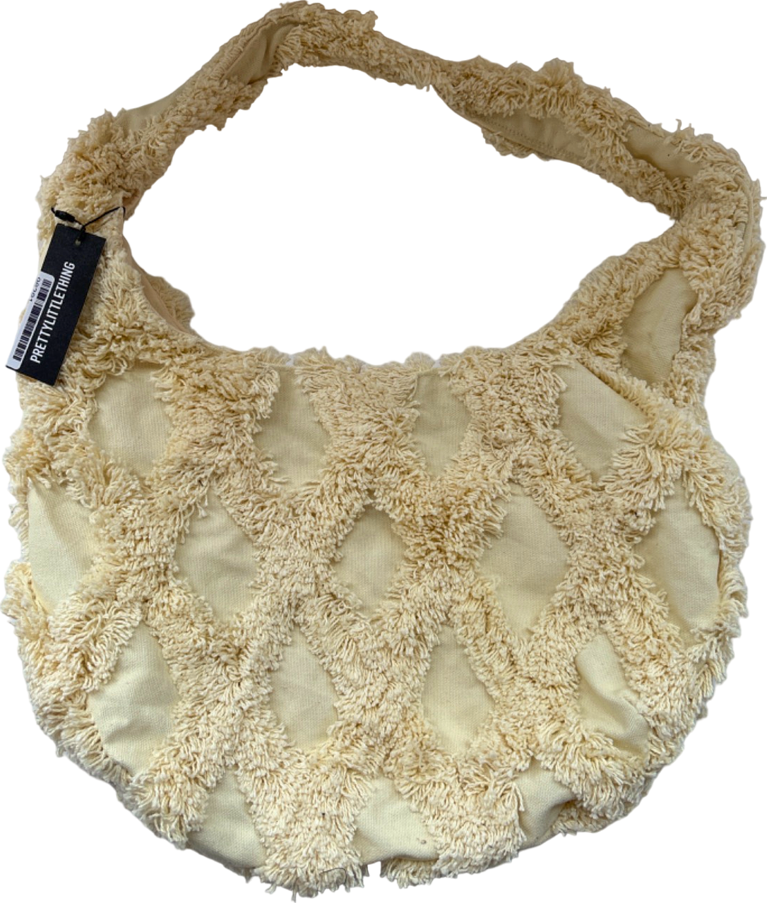 PrettyLittleThing Natural Textured Shoulder Bag One Size